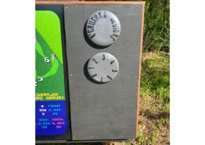 Disc Golf Course design, construction, and installation, including custom tee signs and course map for the Steel String Brewery Disc Golf Course at Pluck Farm in Mebane, NC.