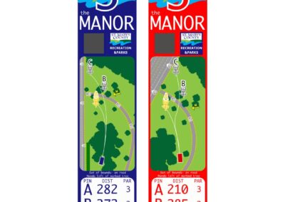 Custom maps and tee signs at Lexington Manor Disc Golf Course (Lexington Park, MD)