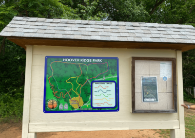 Custom map and sign design at Hoover Ridge Park (Madison, VA).