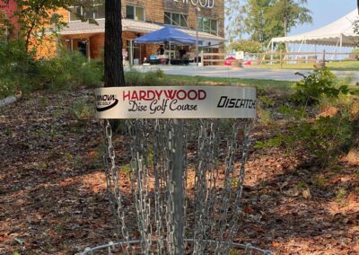 Course installation. Hardywood Brewery Disc Golf Course